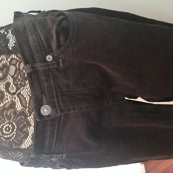 7 for All Mankind Black Velvet Skinny Bootcut Jean's Sz. 31 - Picture 4 of 16